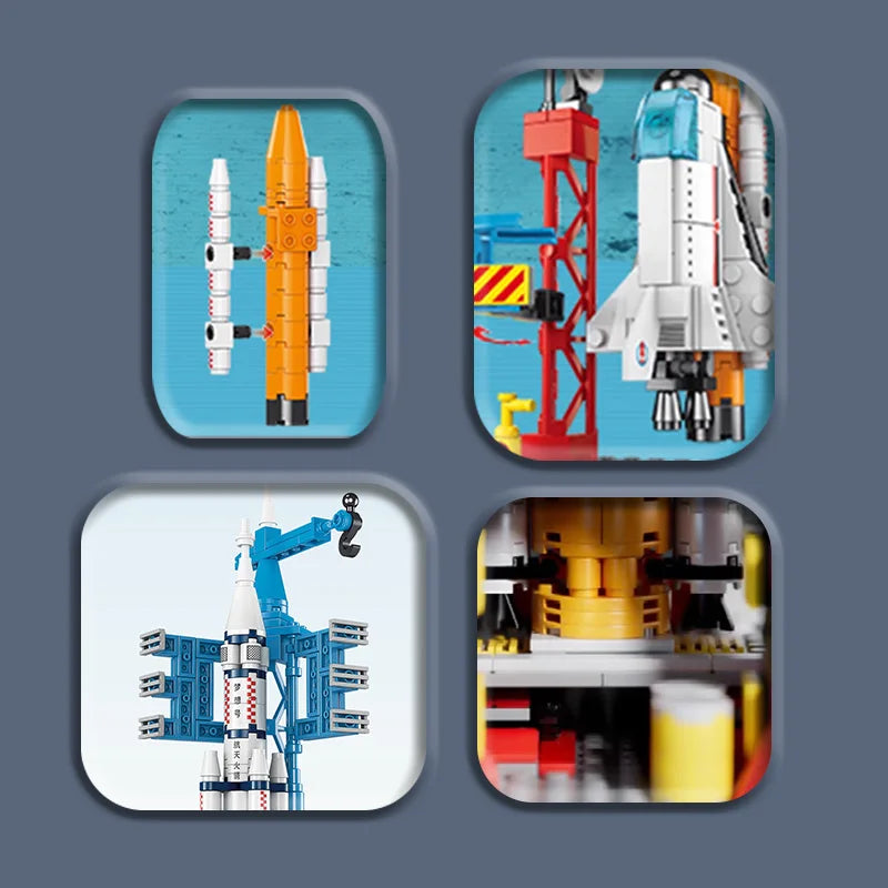 Kinderen Bouwblokken | Grote Ruimte Raketten, Puzzelmontage, Geschenkdoos met Kleine Deeltjes voor Jongens