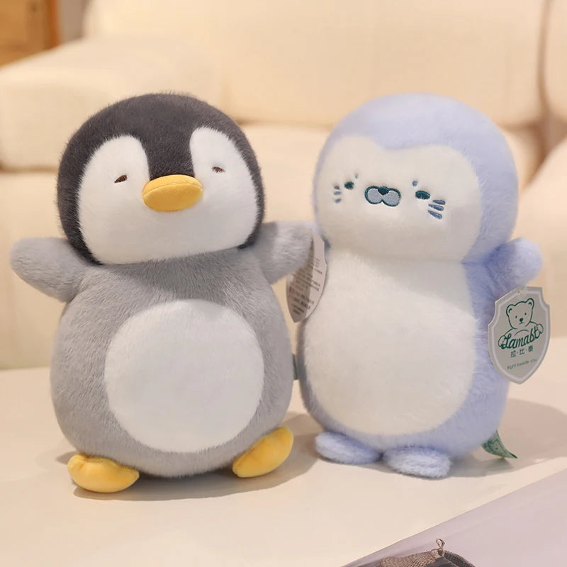 Goedenacht Pinguïn & Zeehond Knuffels met Licht | Ademende Dierenpoppen voor Kinderen, Zacht en Rustgevend