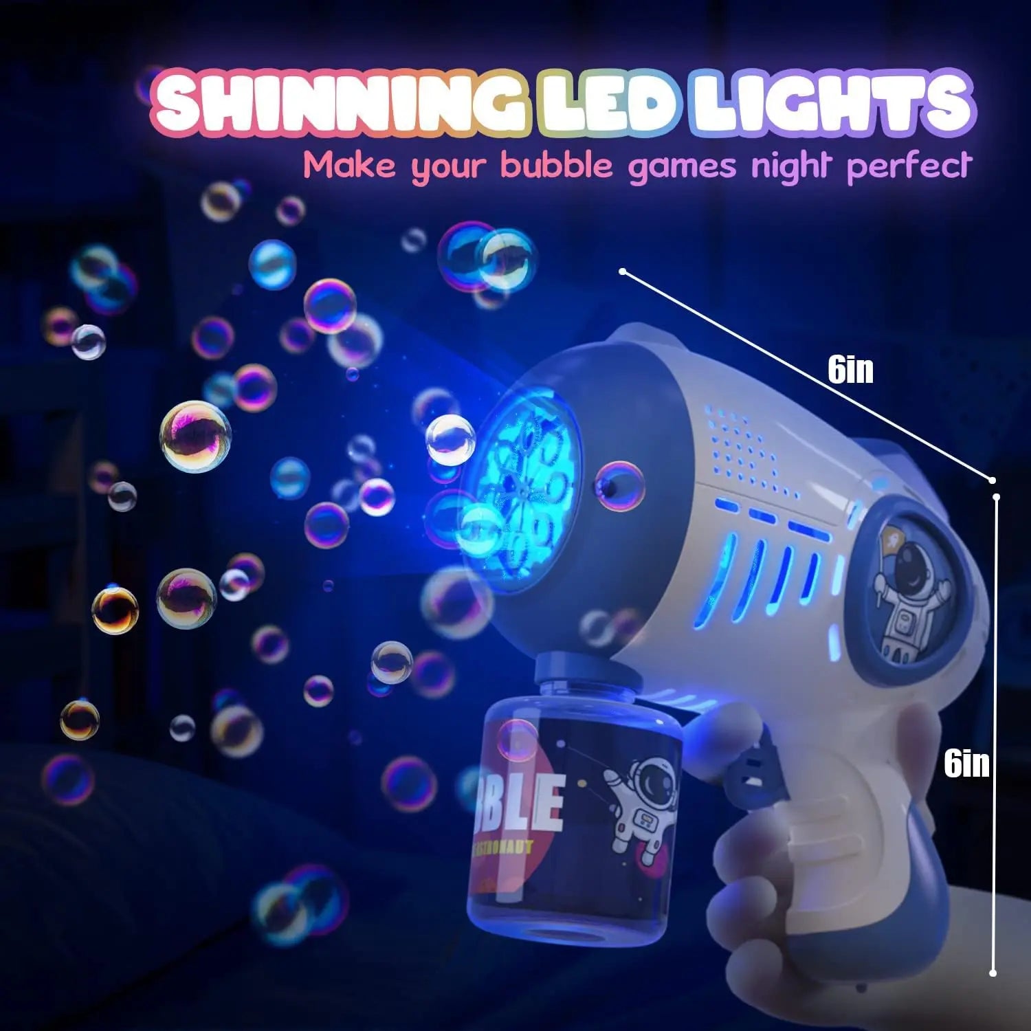 Eaglestone 2 Bubble Gun - Lichtgevende Blazer met 8 Gaten en 4 Navullingen, Buiten Feest Speelgoed