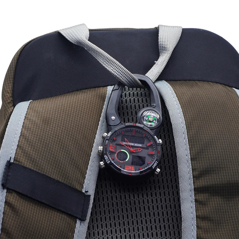 Clip-on Rugzak Karabijnhorloge | Outdoor Sport Quartz Zakhorloge, Mountaineering Accessoire voor Mannen & Vrouwen