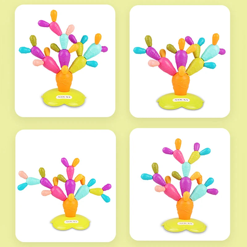 Balancerende Cactus - Regenboog Stapeleducatief Speelgoed