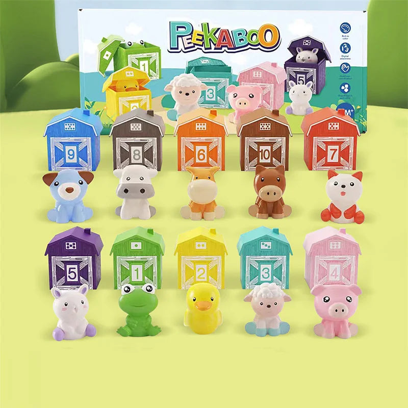 Montessori Leer Speelgoed | Dieren Vingerpoppen & Peekaboo