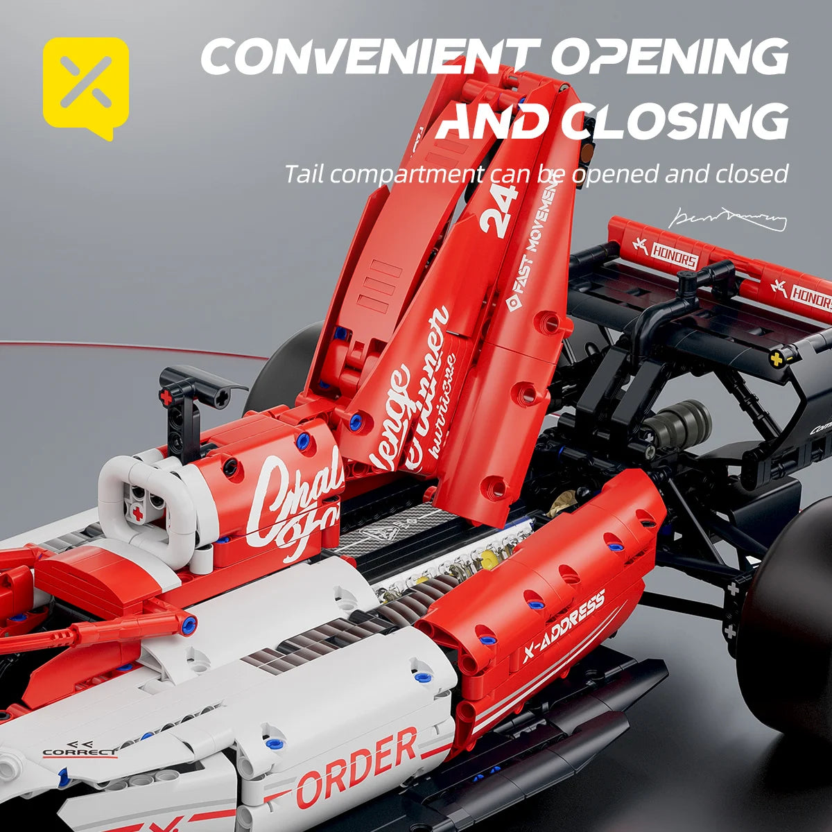 1768-delige 1:8 F1 Raceauto Bouwset | MOC Bouwblokken, Coole Verzamelmodel Auto, Perfect Kerstcadeau