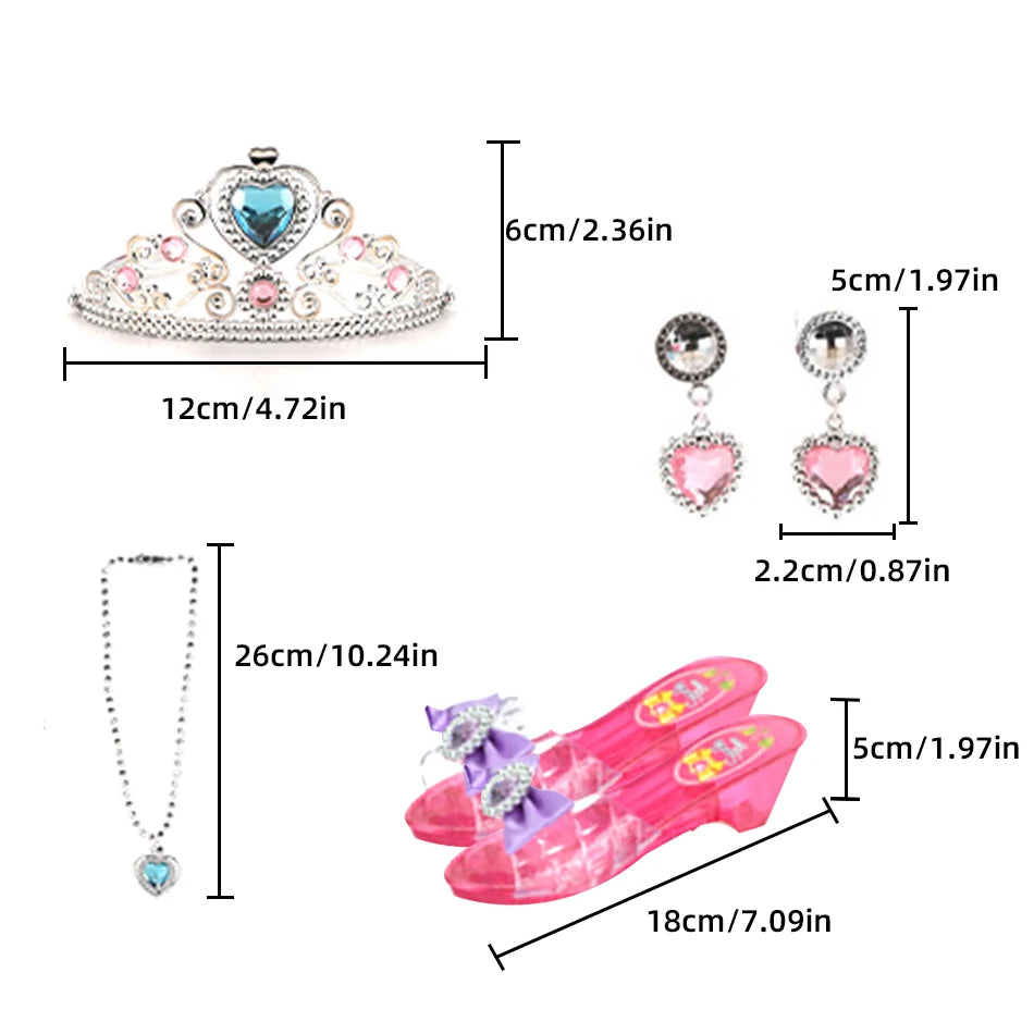 Prinsessenschoenen met Sieraden en Kroon - Elektronisch Telefoonspeelgoed Mode Beautyset voor Meisjes
