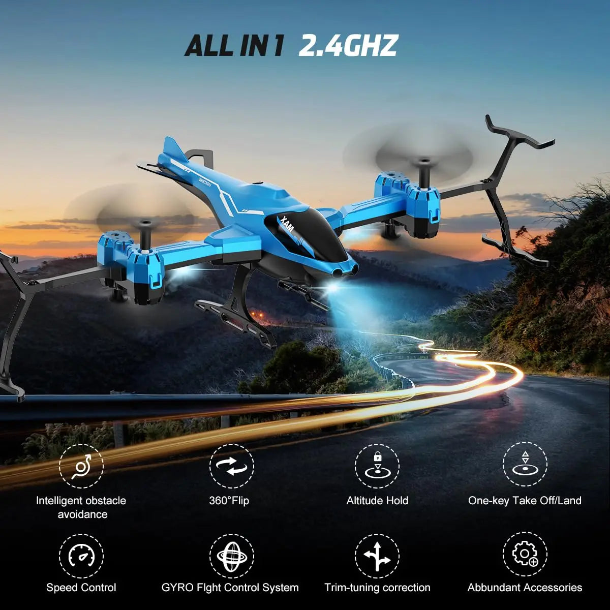 Alles-in-1 RC Helikopter | 360° flip, obstakelvermijding & LED-verlichting