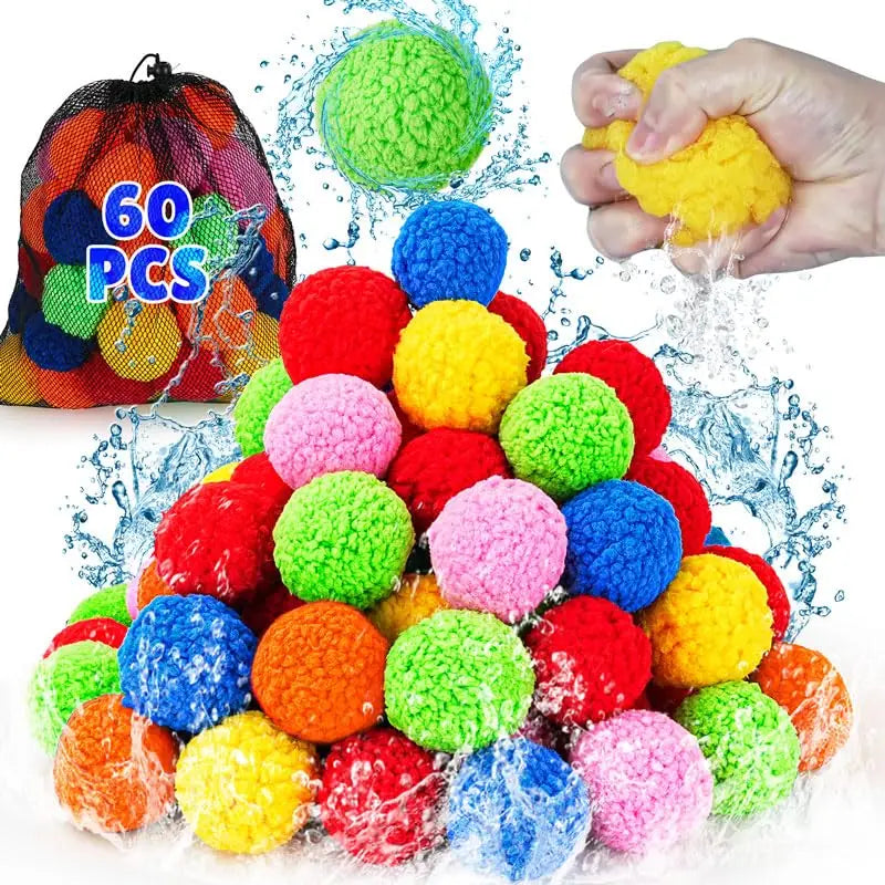 60 Stuks Herbruikbare Katoenen Waterballonnen | Zomers Speelplezier voor Kinderen