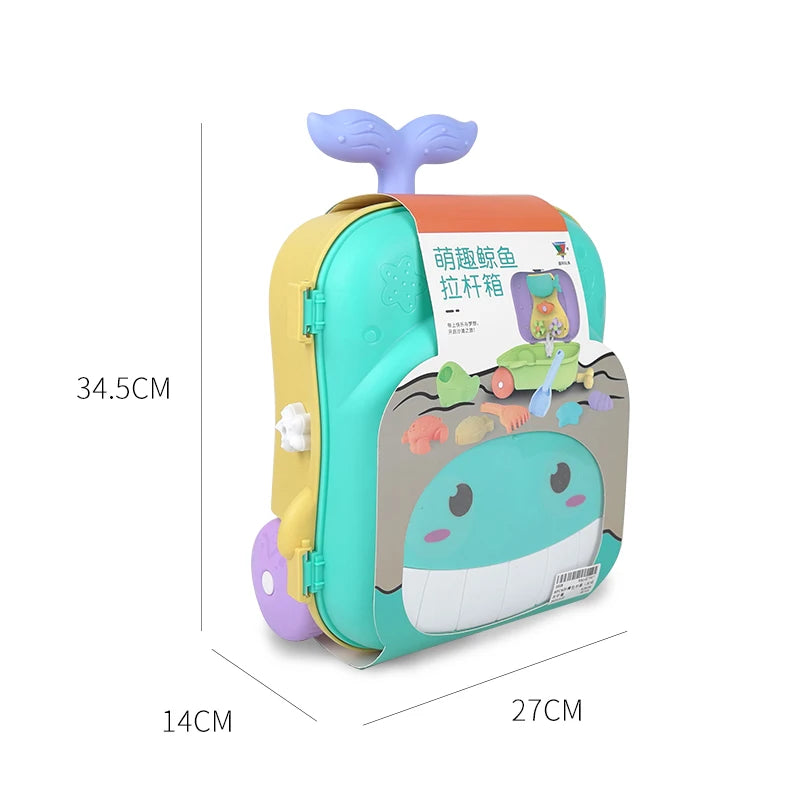 Kinderspeelgoed Set voor de Zomer | Walvis Luggage Trolley Koffer met Zandschep en Water Speelgoed