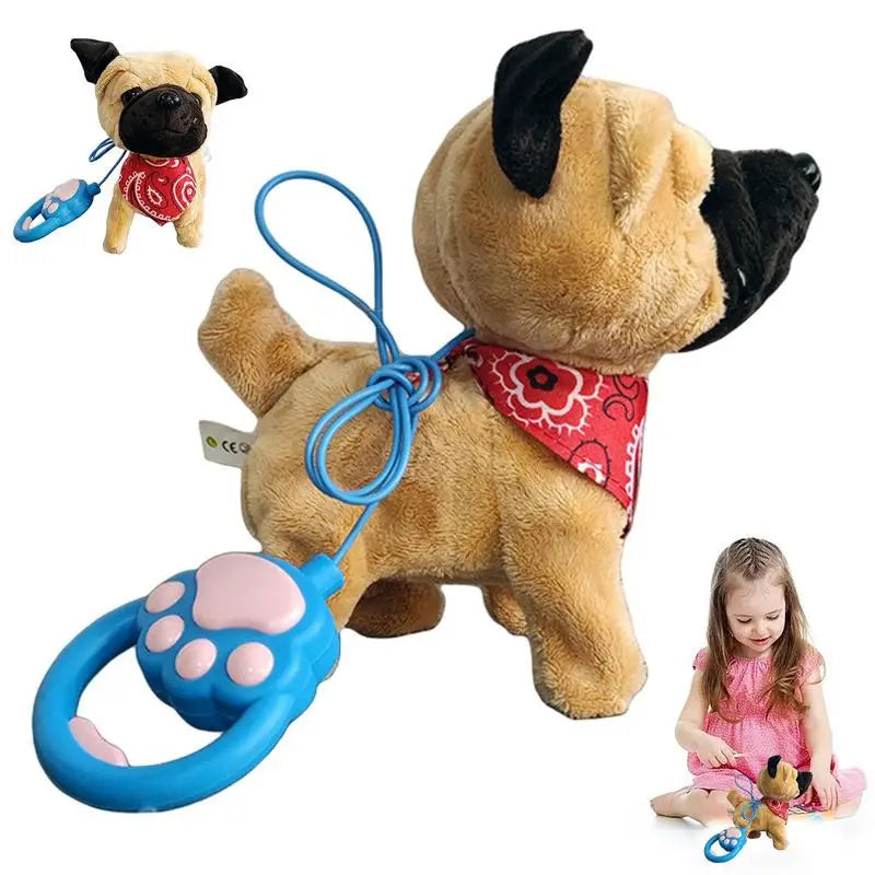 Interactieve Pluchen Puppy | Elektronisch huisdier met afstandsbediening & riem – Speelgoedhond voor kinderen