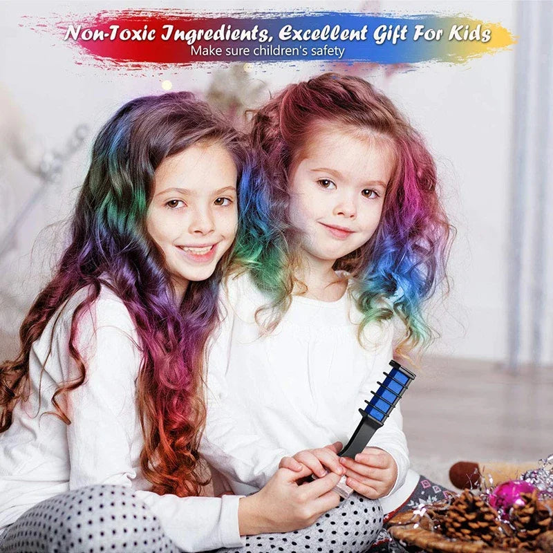 10PCS Haarkleur Kam Set - Mode Make-up Kit voor Meisjes - Tijdelijk DIY Haarstyling Speelgoed