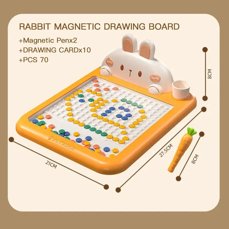 Magnetisch Tekenbord 27CM | Educatief Bord met 70 Kralen
