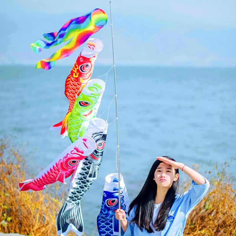 40/70/100 CM Koinobori Vlieger - Kleurvolle Visvlag Outdoor Speelgoed Voor Kinderen