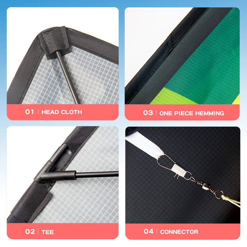 Grote Delta Strandvlieger - Gemakkelijk Te Laten Vliegen Voor Kinderen en Volwassenen (Met 100M Lijn)