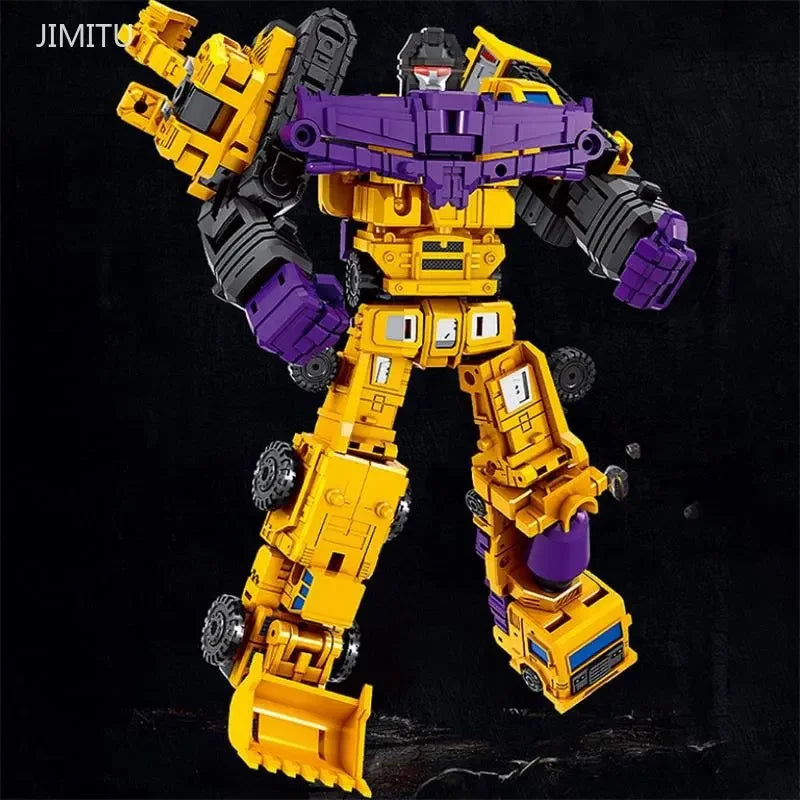 22CM Transformer Robot Auto | 6-in-1 Defensor Devastator Actiefiguur | ABS Plastic Voertuig Robot Model Speelgoed Cadeau Voor Kinderen