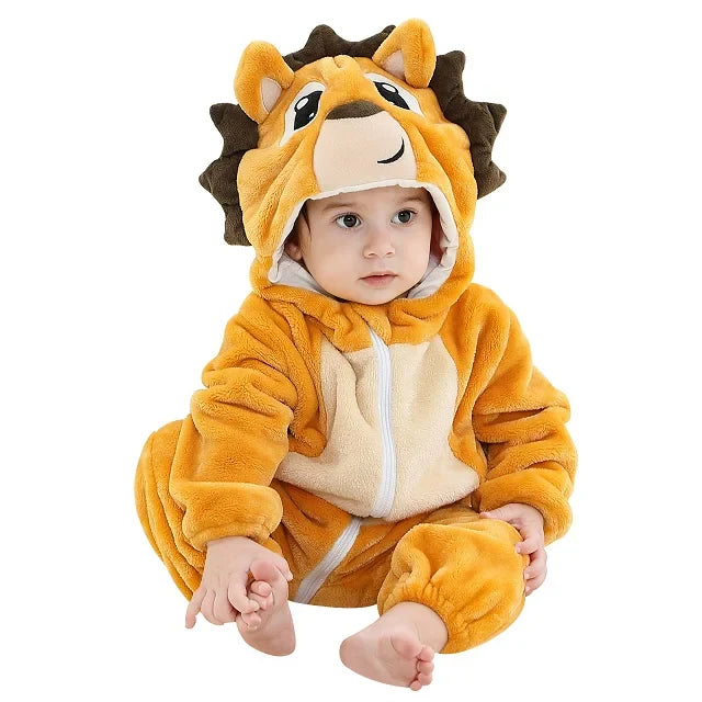 Hoodie Dieren Babysuits Romper l Duurzaam & Wasbaar met Ritssluiting