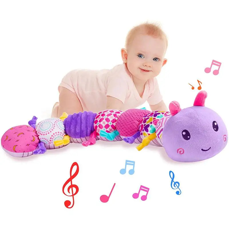 Muzikale Rups Knuffelspeelgoed – Sensorisch Pluche Speelgoed voor Baby’s met Meerdere Texturen | Voor Pasgeborenen Jongens & Meisjes