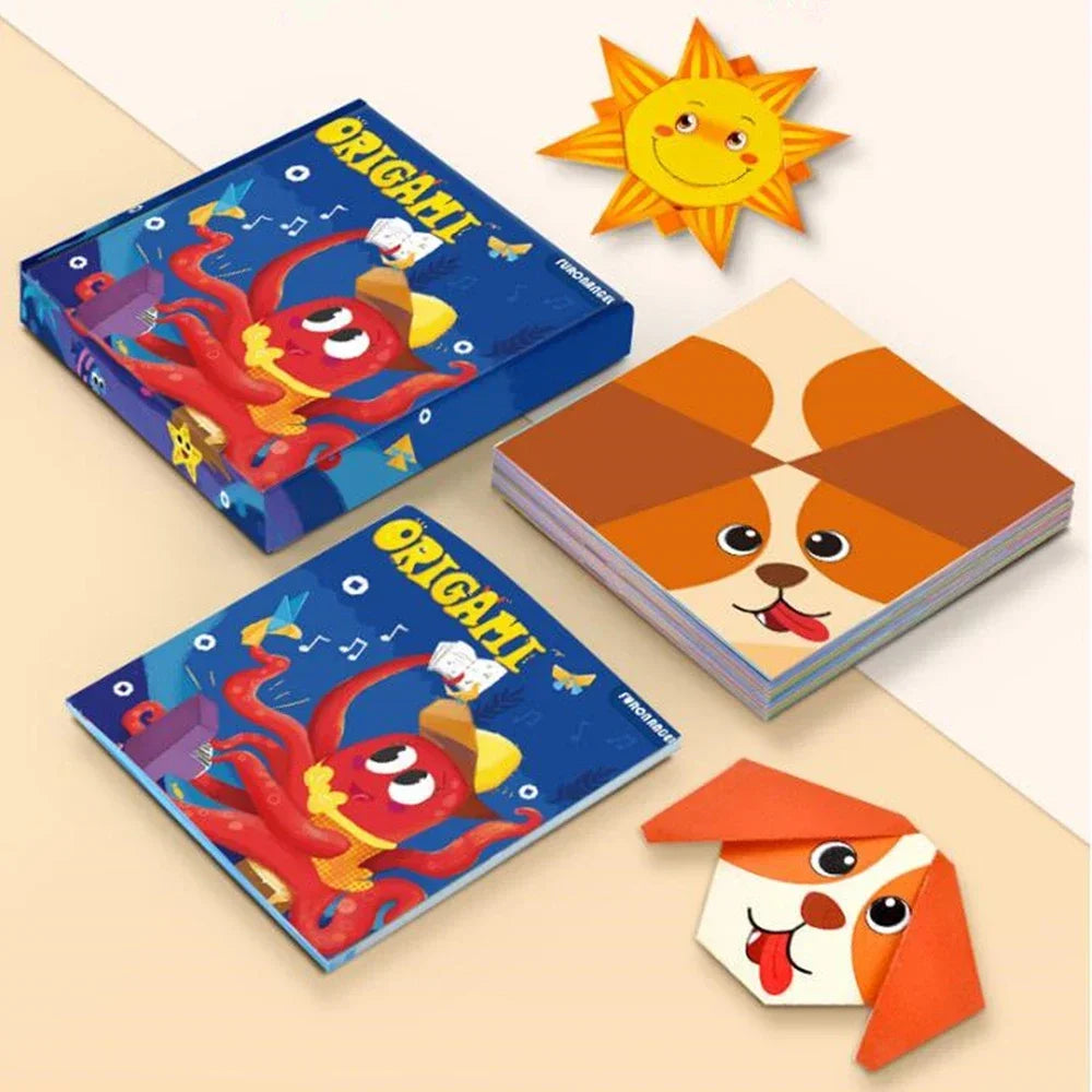 108x Montessori Origami Vellen | Creatief Vouwplezier voor Kinderen