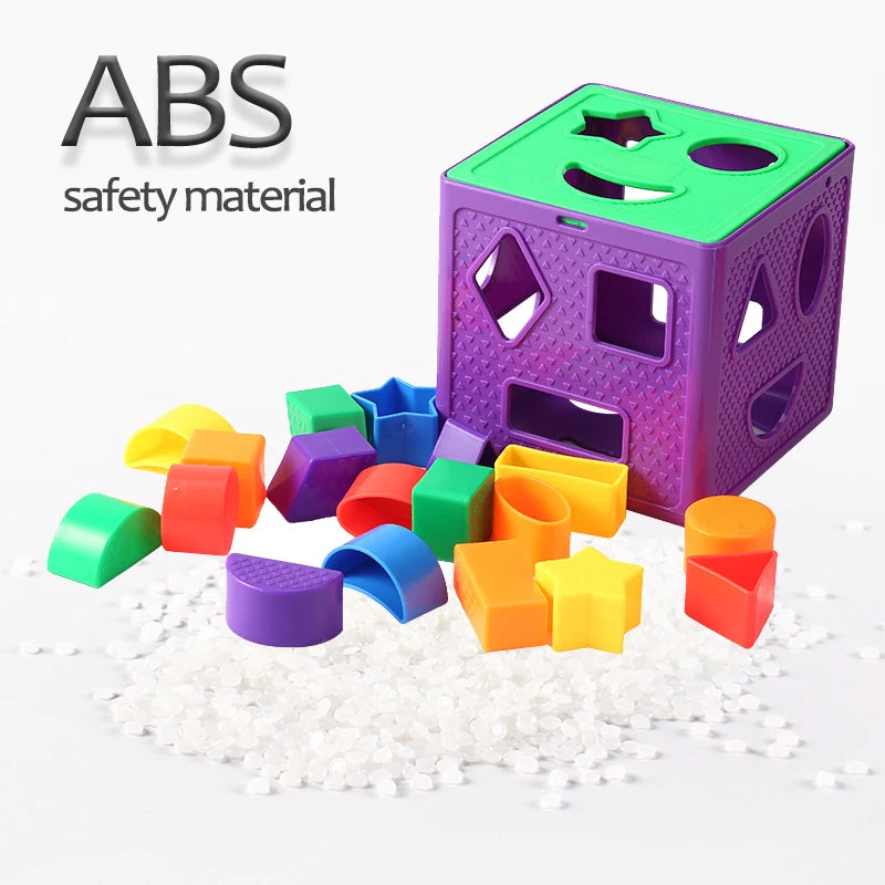 Baby Blokken & Vormsorter Speelgoed Box | Montessori Vroeg Leren | Kleur- & Vormherkenning | Activiteit Kubus voor Peuters