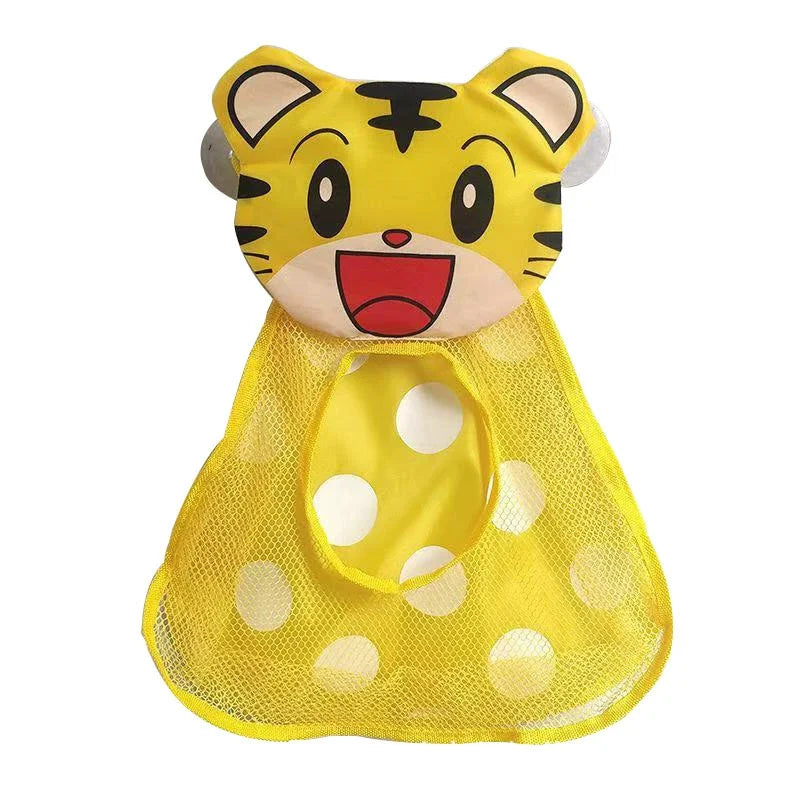 Schattige Badfiguren met Net – Eend, Tijger, Kikker, Panda | Opbergzak met Sterke Zuignappen voor Badkamer & Waterspeelgoed