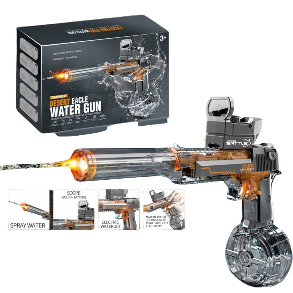Super Elektrisch Waterpistool met Waterstroomdetectie, Licht & Snelle Navulling – Ideaal Zomerspeelgoed voor Jongens en Meisjes