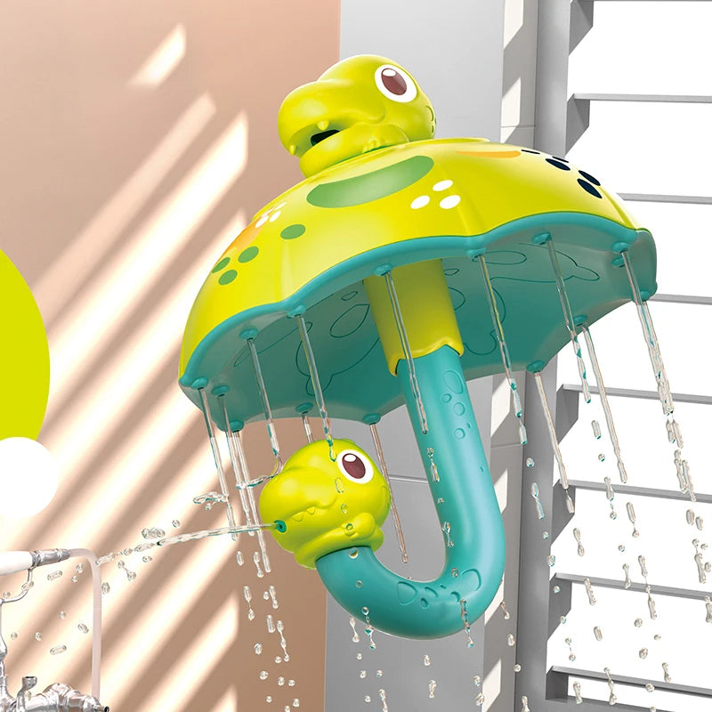 Dinosaurus Paraplu Badspeeltje – Water Sprinkler met Douchekop & Draaiend Effect | Regen Speelgoed voor Baby’s en Peuters