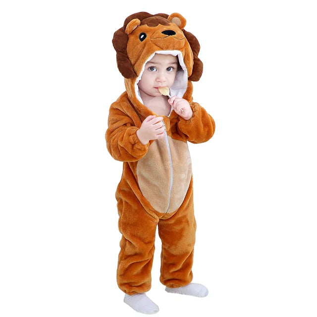 Hoodie Dieren Babysuits Romper l Duurzaam & Wasbaar met Ritssluiting