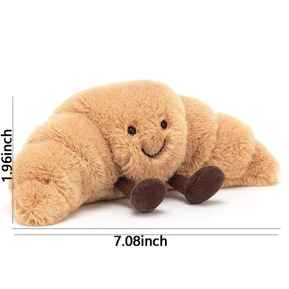 Cadeau Pop Croissant Knuffel | Lachend Brood Kussen | Schattige Pluchen Knuffelspeelgoed