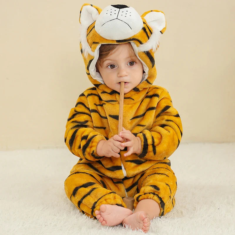Hoodie Dieren Babysuits Romper l Duurzaam & Wasbaar met Ritssluiting