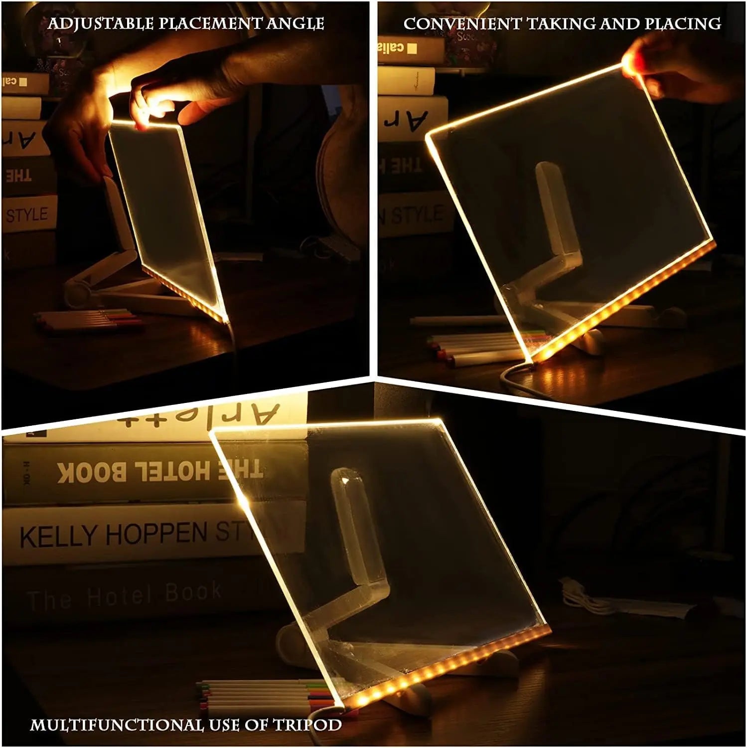 Lichtgevend LED Tekenbord voor Kinderen - Magisch Acryl Schrijfbord voor Creatieve Jongens en Meisjes - Educatief Speelgoed en Prikbord, Perfect als Kerstcadeau