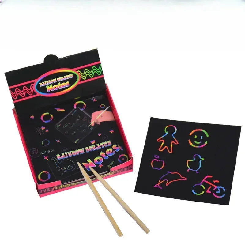 100x Regenboog Kraskaarten | Creatief DIY Tekenplezier voor Kinderen