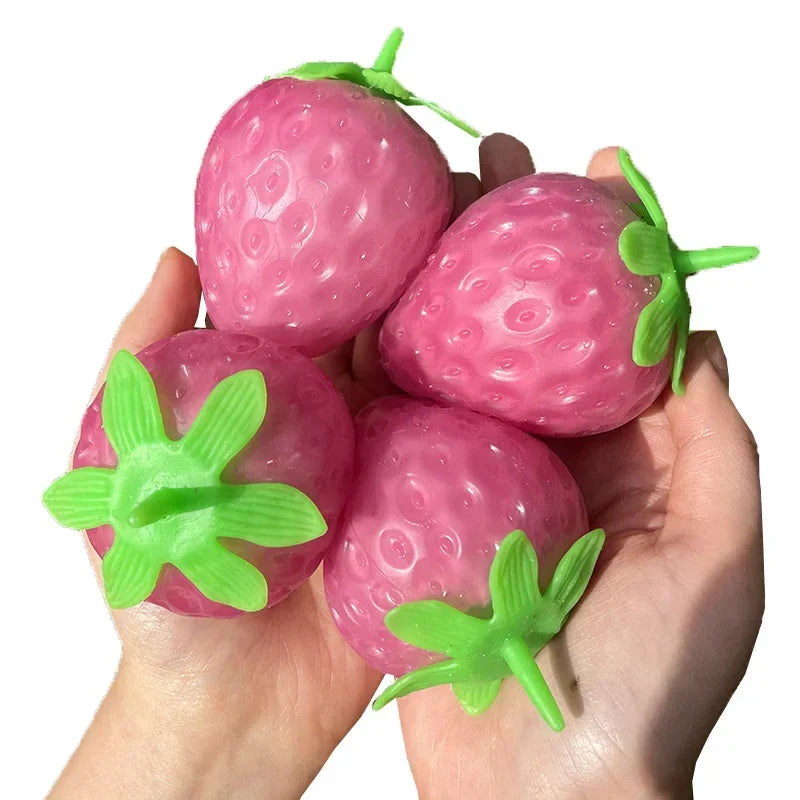 Simulatie Kleurveranderende Aardbei Squishy | Kindvriendelijke Stressbal, Fidget Speelgoed voor Ontspanning & Autisme Sensorisch Speelgoed