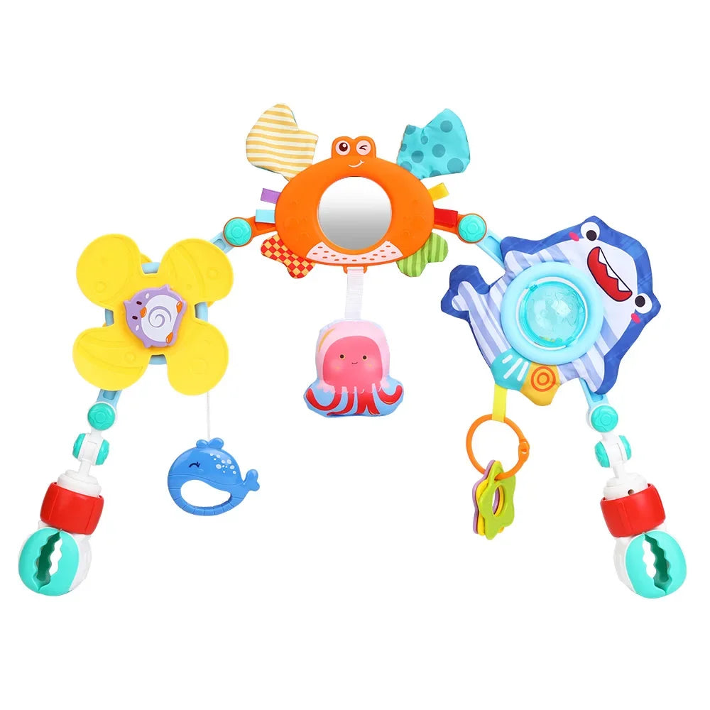 Baby Rammelaar met Clip – Educatief Mobiel Speelgoed voor Wieg of Kinderwagen | Voor Pasgeborenen 0-12 Maanden