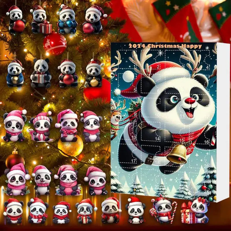 Adventskalender Kerstmis Panda Versieringen | 24 Dagen Kerstmis Advent Festival Aftelkalender Cadeau