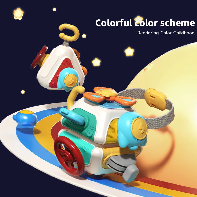 Montessori Sensorisch Speelgoed - Multifacted Kubus Drukbal voor Fijne Motoriek en Hand-oog Coördinatie, Educatief Speelgoed voor Baby's