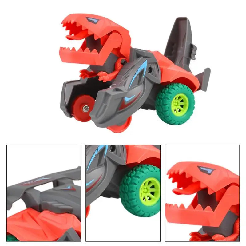 Automatische Dinosaur speelgoedauto 2-in-1 - LED Dino transformatie met muziek en licht voor kinderen vanaf 3 jaar, verjaardagscadeau
