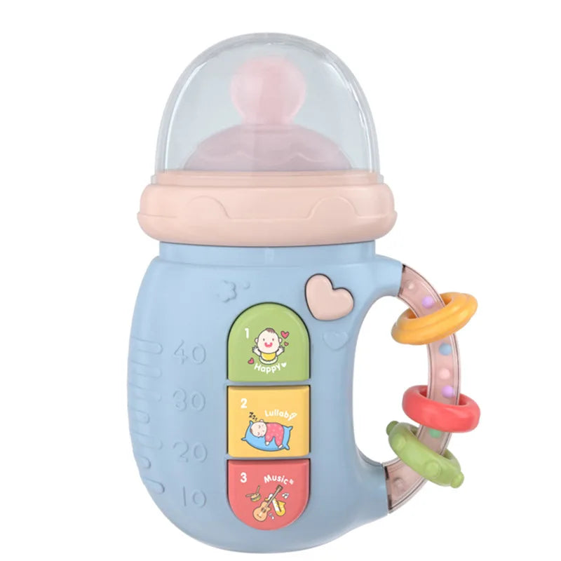 Muzikale Fopspeenfles Rammelaar – Educatief Speelgoed & Verzachtende Muziek voor Baby’s 0-12 Maanden