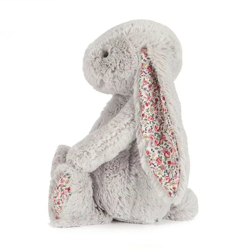 25cm Superzachte Konijn Knuffel | Schattig Pluche Konijntje met Bloemige Oren, Geschenk voor Meisjes