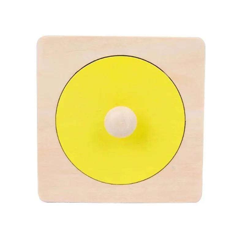 Montessori Kleurige Geometrie Grijpbord | Houten Vormen Sorteerspeelgoed