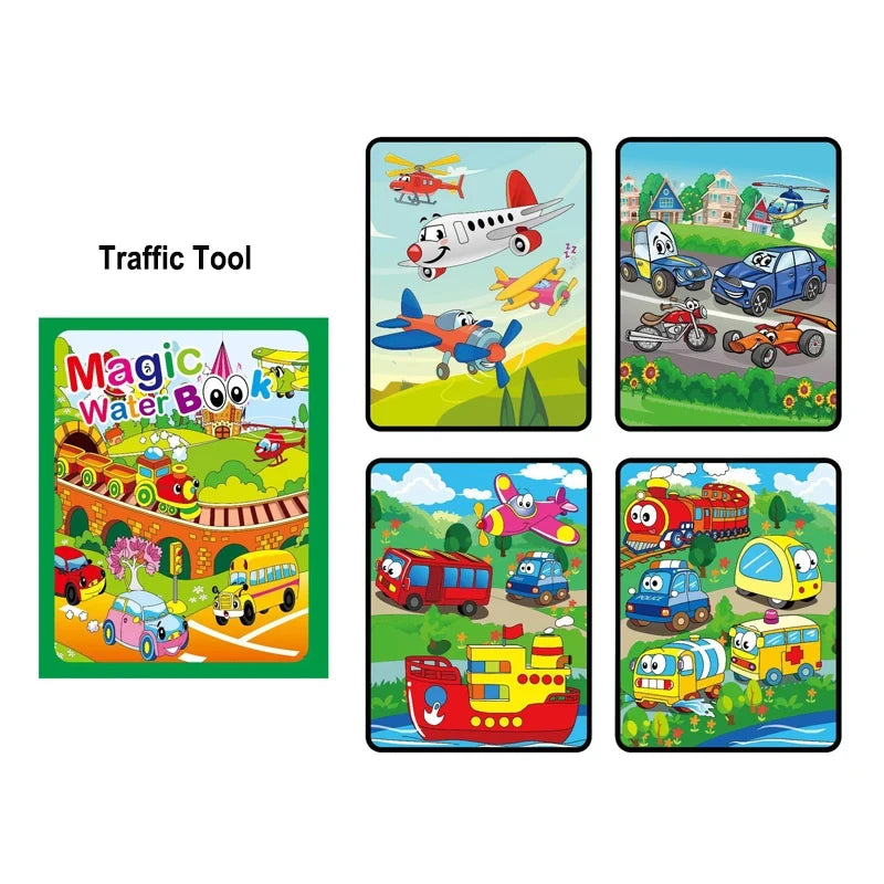 Magisch Waterkleurboek voor Baby’s | Herbruikbaar Montessori Educatief Speelgoed voor Kinderen
