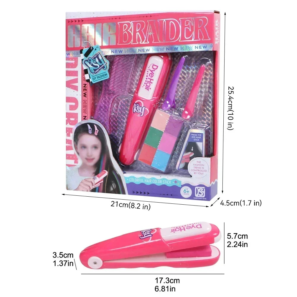 DIY haarkrijtset - Uitwasbare, tijdelijke haarkrijtjes met kleurkam, ideaal speelgoed voor meisjes.