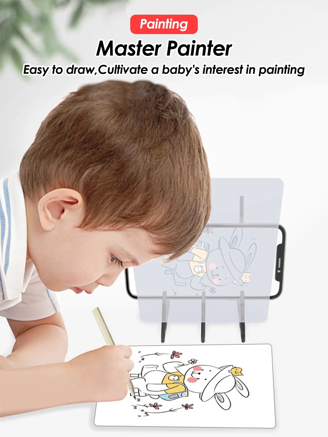 Projectie Tekenbord met Kopieerfunctie | Montessori Schilder- & Tekenset met Reflectie en Dimbare Houder