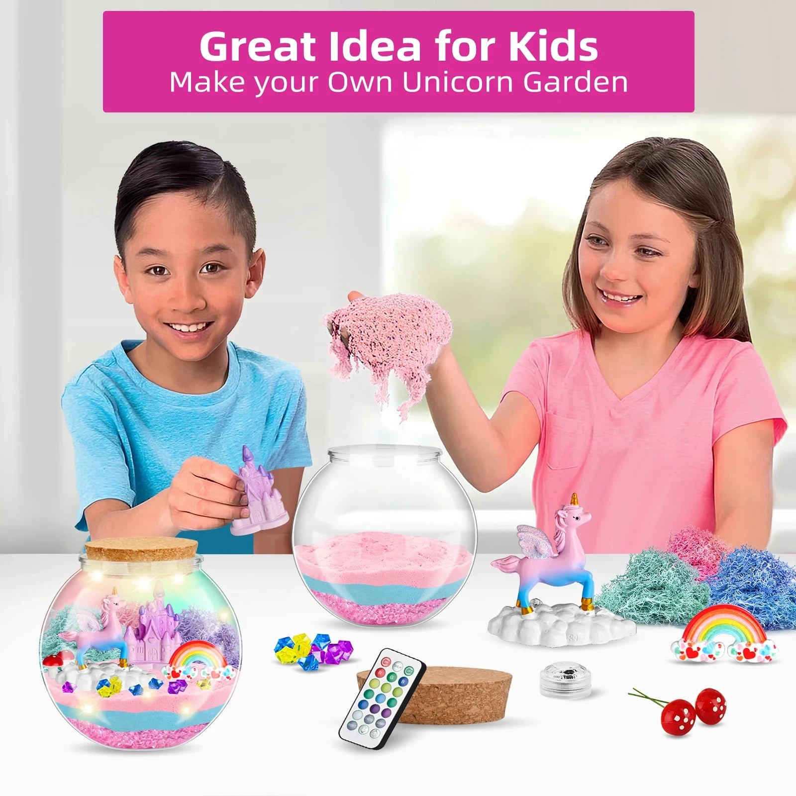 Eenhoorn Meisjes Cadeau | DIY Eenhoorn Kunst & Ambachtenset, Stralende Eenhoorn Glazen Container, Verjaardagscadeau