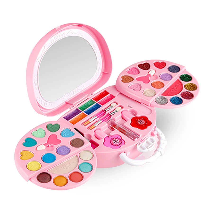 Kinderen Make-up Speelgoed Set | Wasbare Cosmetica, Veilige Pretend Play Set met Spiegel, Verjaardagscadeau voor Meisjes
