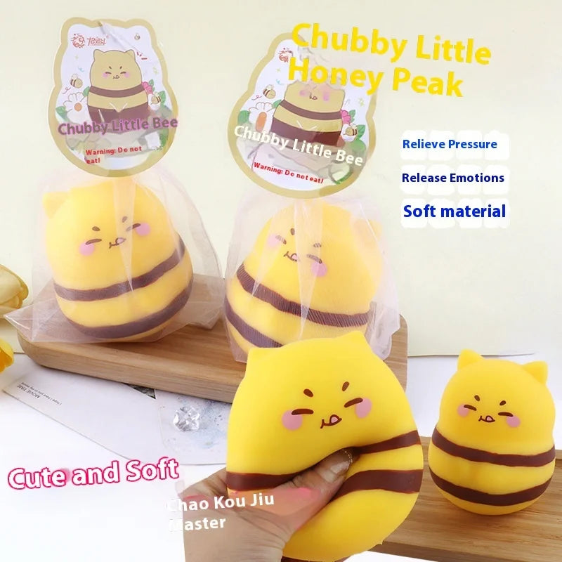 Stressverlichtend Knuffelbijtje | Langzaam Terugverend Bijenspeeltje voor Kinderen, Zachte Ontspanning