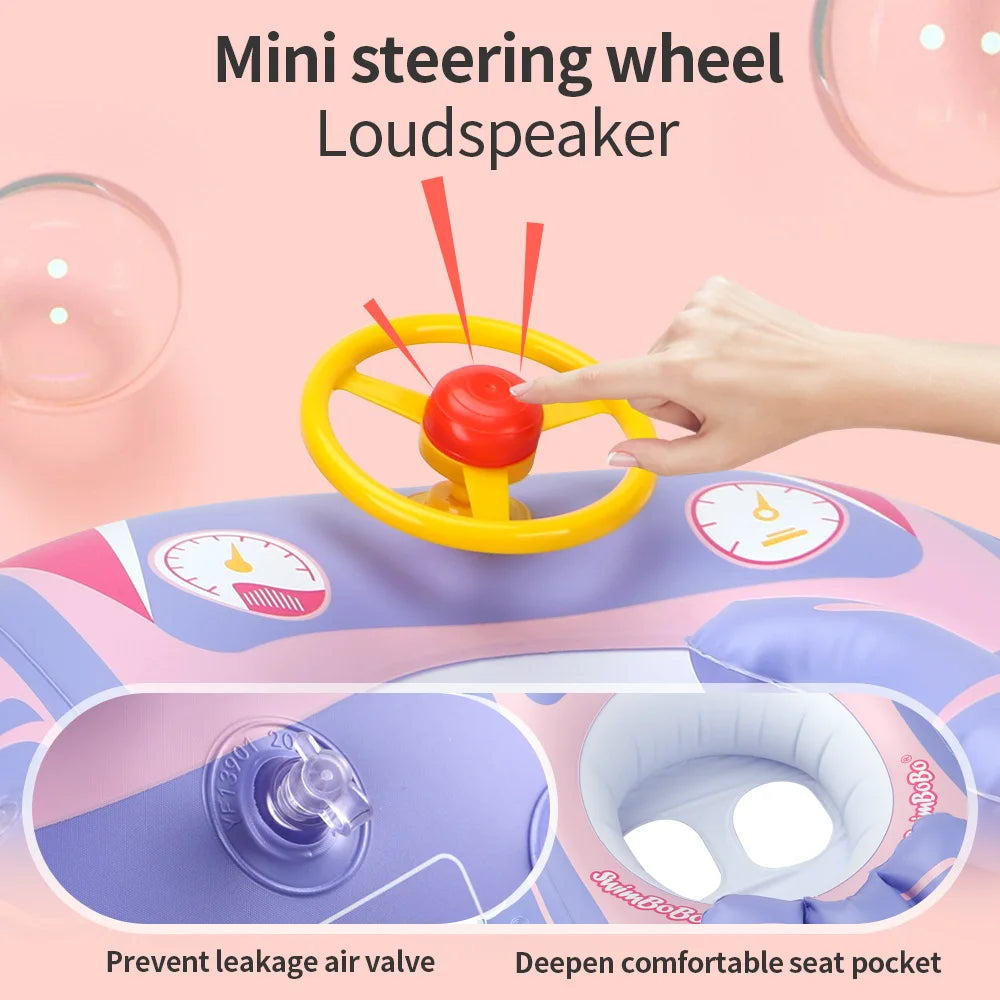 Opblaasbare Baby Zwemring met Zonnescherm | Veilig Zwembadplezier