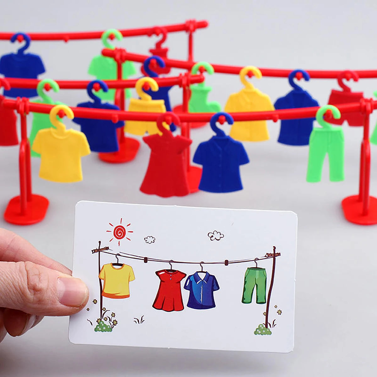 Montessori Kleding Droogrek Spel | Educatief Interactief Bordspel voor 3+ Jaar, 2-4 Spelers