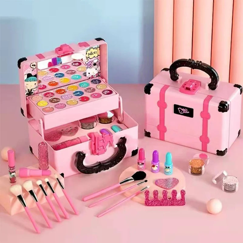 Make-up speelset voor kinderen - Speelset met lippenstift en oogschaduw, niet-giftig en veilig, perfect voor rollenspellen.