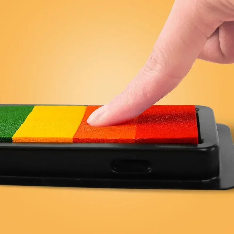 Vingerverf Set voor Kleuters | DIY Stempel Pad, 7 Kleuren Creatieve Graffiti & Teken Speelgoed