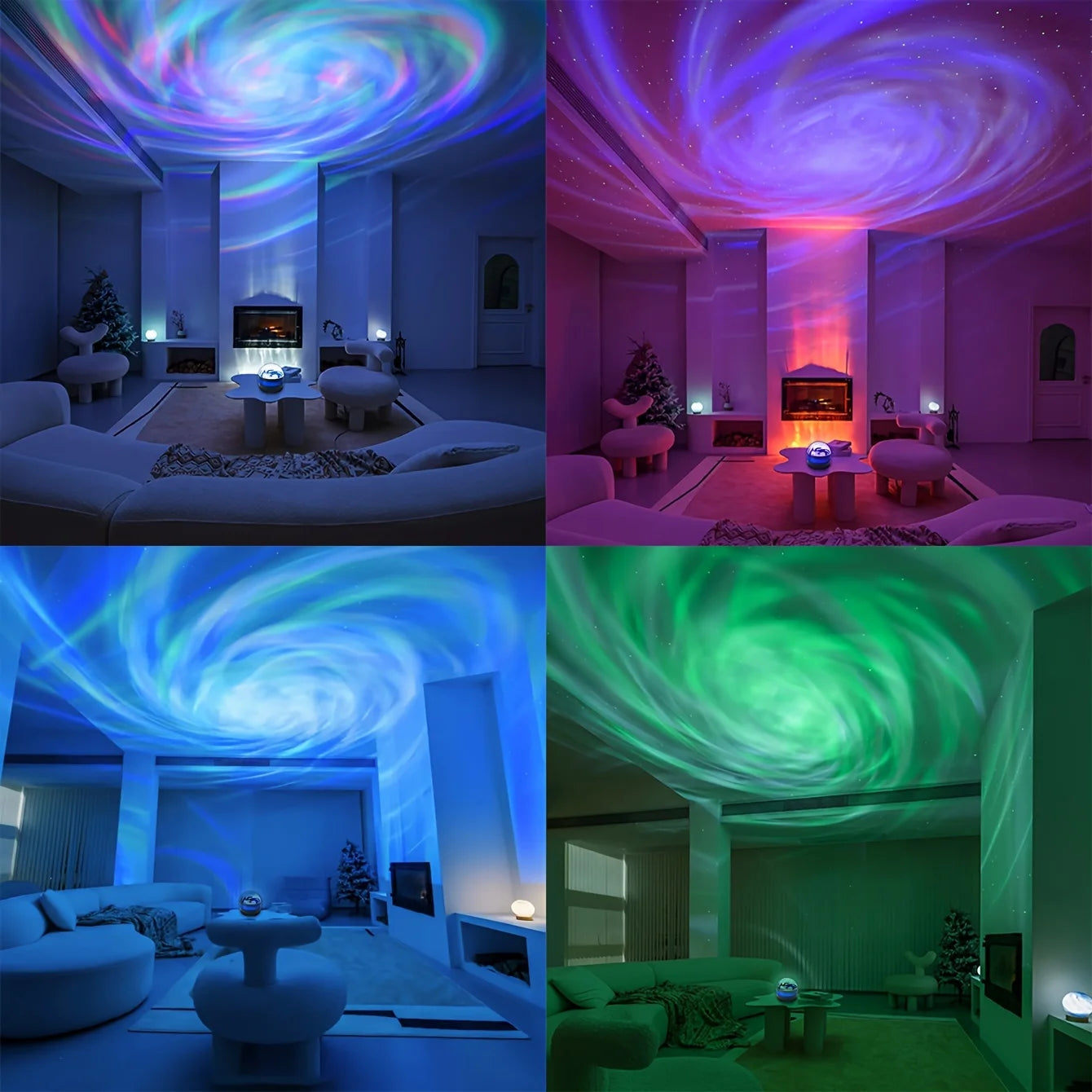 Sterrenhemel Galaxie Lamp Projector | LED Nachtlamp met Afstandsbediening, Geluidsactief, 5V USB Oplaadbaar, 7 Modi voor Kinderkamer en Feestdecoratie