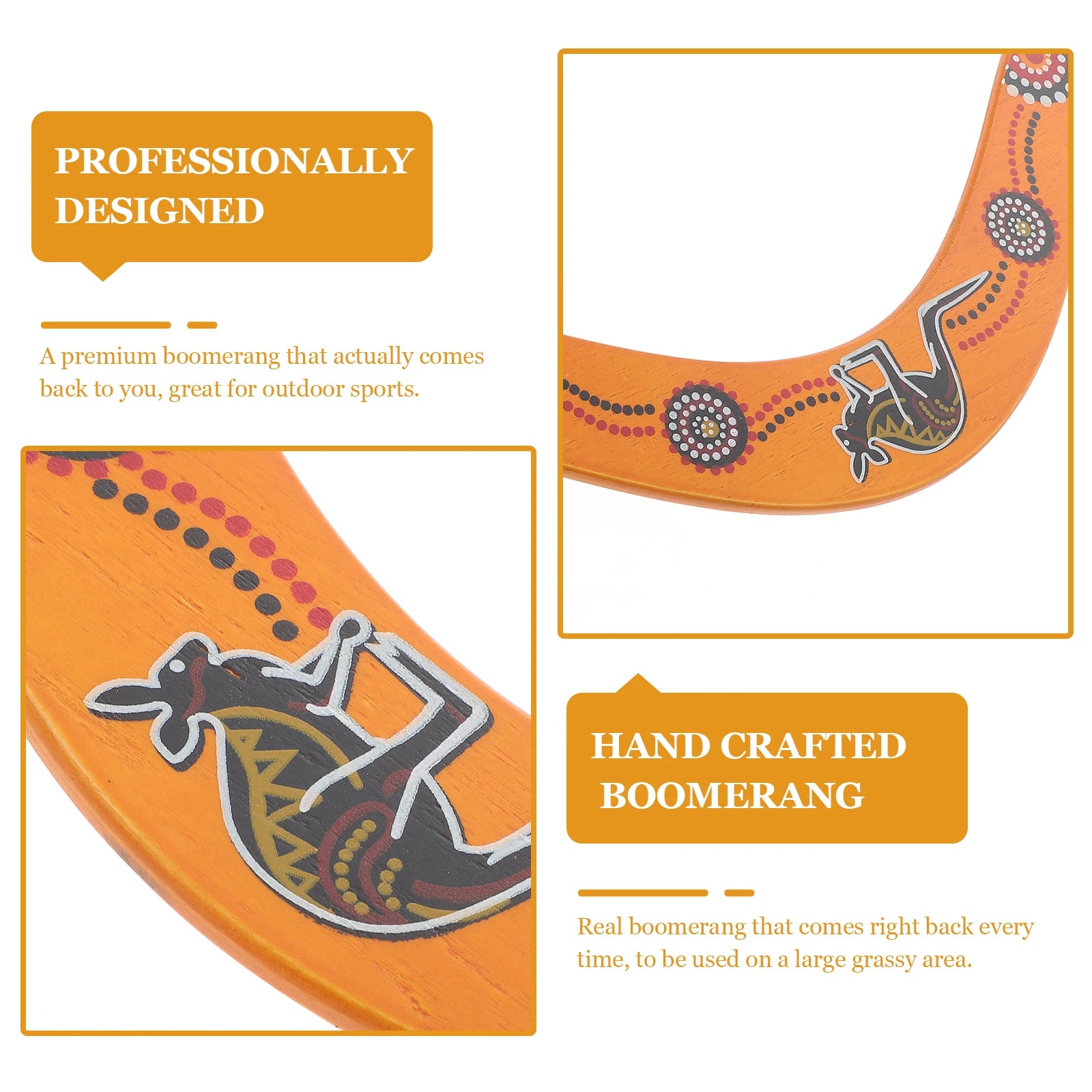 Kangaroemodel Houten Boemerang - Interactief Vliegend Speelgoed voor Ouders en Kinderen