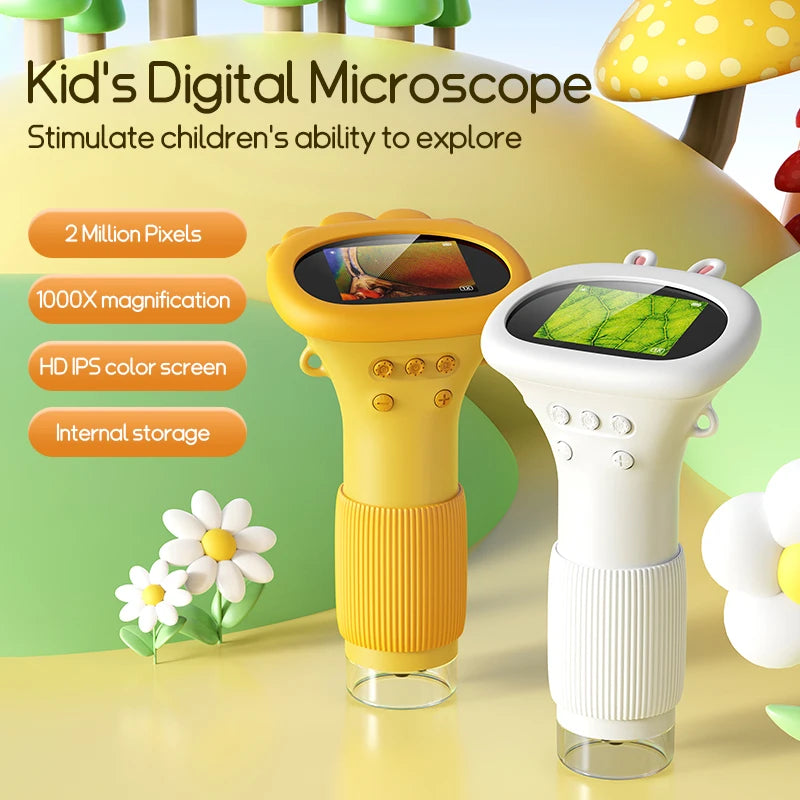 Kindermicroscoop 1000x | 200MP LED Wetenschappelijk Educatief Speelgoed